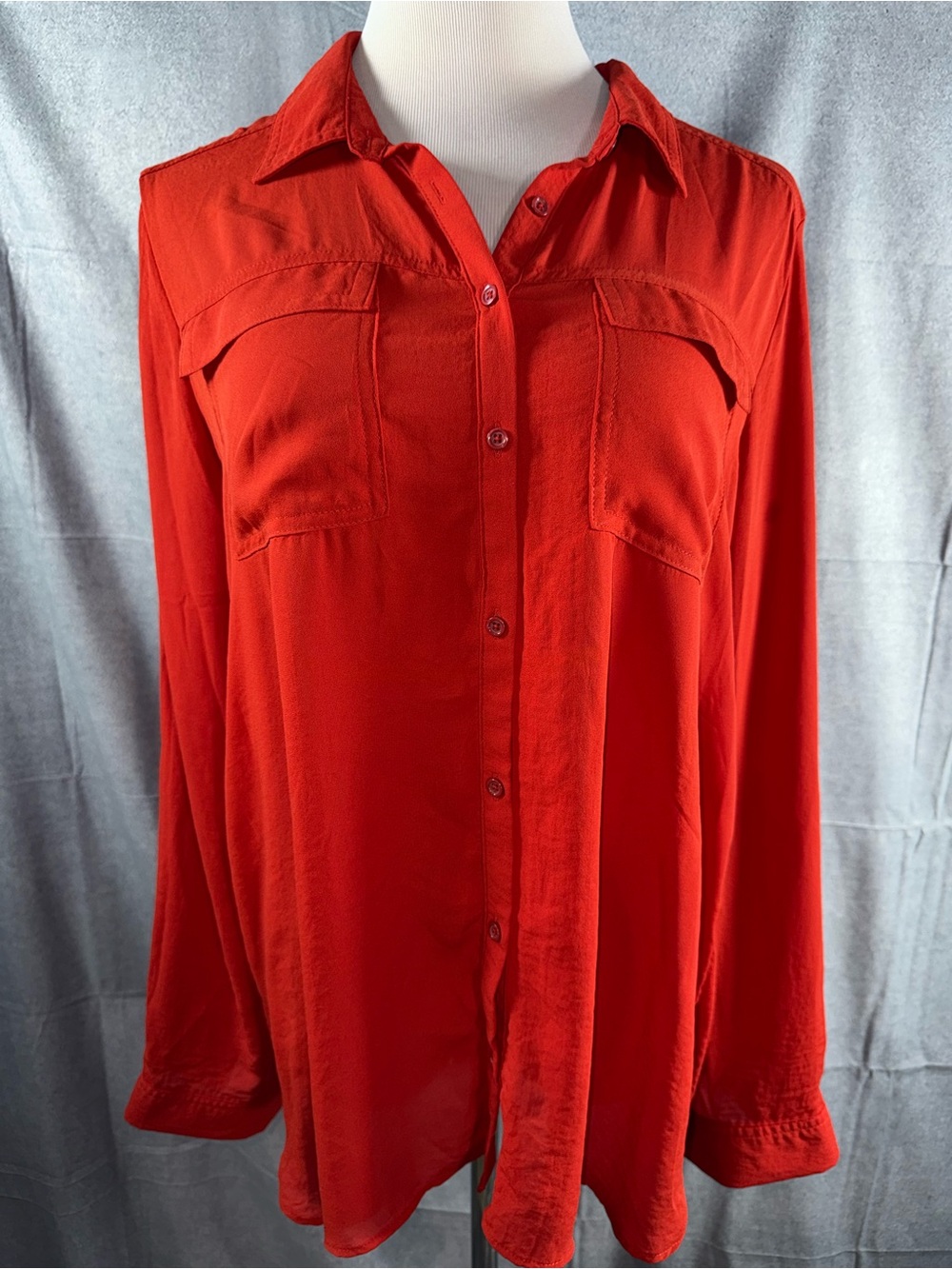 2478-a.n.a Red Button-Down Long Sleeve Shirt